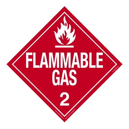 Class 2 - Flammable Gas Worded Placard